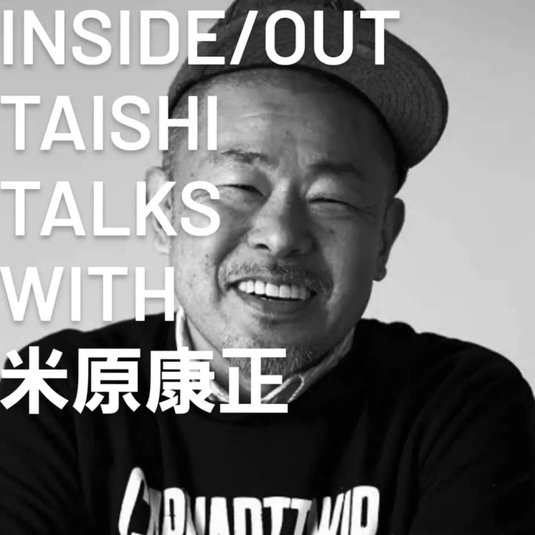 信國太志のインスタグラム：「INSIDE/OUT TAISHI TALKS WITH 米原康正 黒い口紅の記憶、バタイユ、 パゾリーニ、テクノカット 東京クラブシーン戦国物語 これからの日本 and so on………… リンクはプロフィール欄に。」