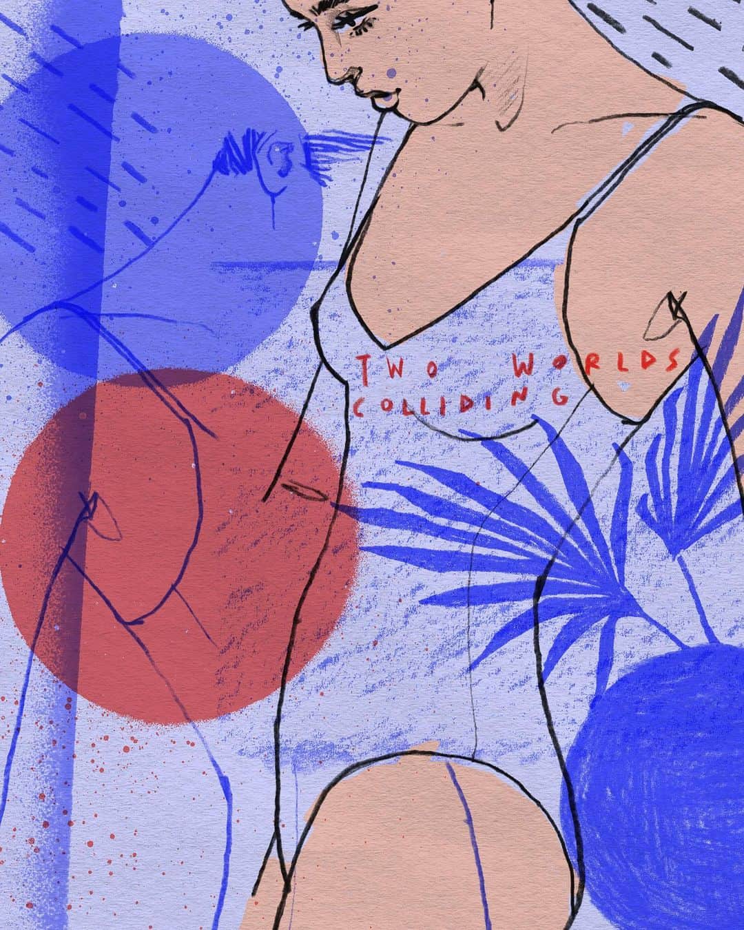 Rik Leeのインスタグラム：「More experiments with mixed media.💙」