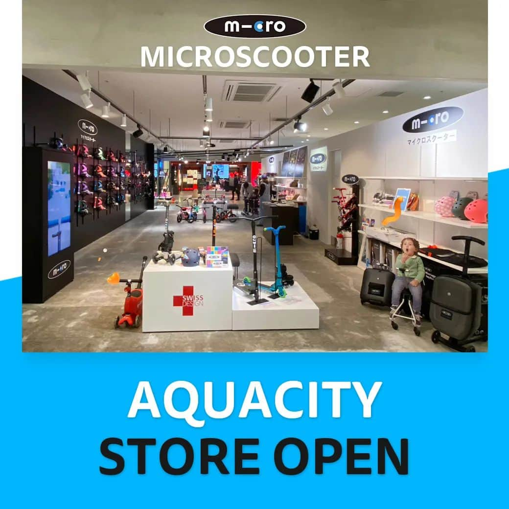 microscooters_japanのインスタグラム：「Microscooter Store Open  この度、マイクロスクーターアクアシティお台場正規店オープン🎉✨ --------📍場所📍--------------------- 〒135-0091 東京都港区台場1-7-1アクアシティお台場3階 マイクロスクーター・ジャパン株式会社   --------------------------------------  実際にマイクロスクーター商品を体験できて お得なイベントもたくさん開催する予定のマイクロスクーターアクアシティお台場に 是非遊びにきてくださいね😆✨  スタッフ一同お待ちしております💖  #お台場　#アクアシティお台場　 #マイクロスクーター #マイクロキックボード #キックボード #インラインスケート #キックバイク #二輪車　#三輪車 #2歳 #3歳 #4歳 #5歳 #6歳 #7歳 #8歳#キックスクーター#マイクロスクーターに乗ろう」