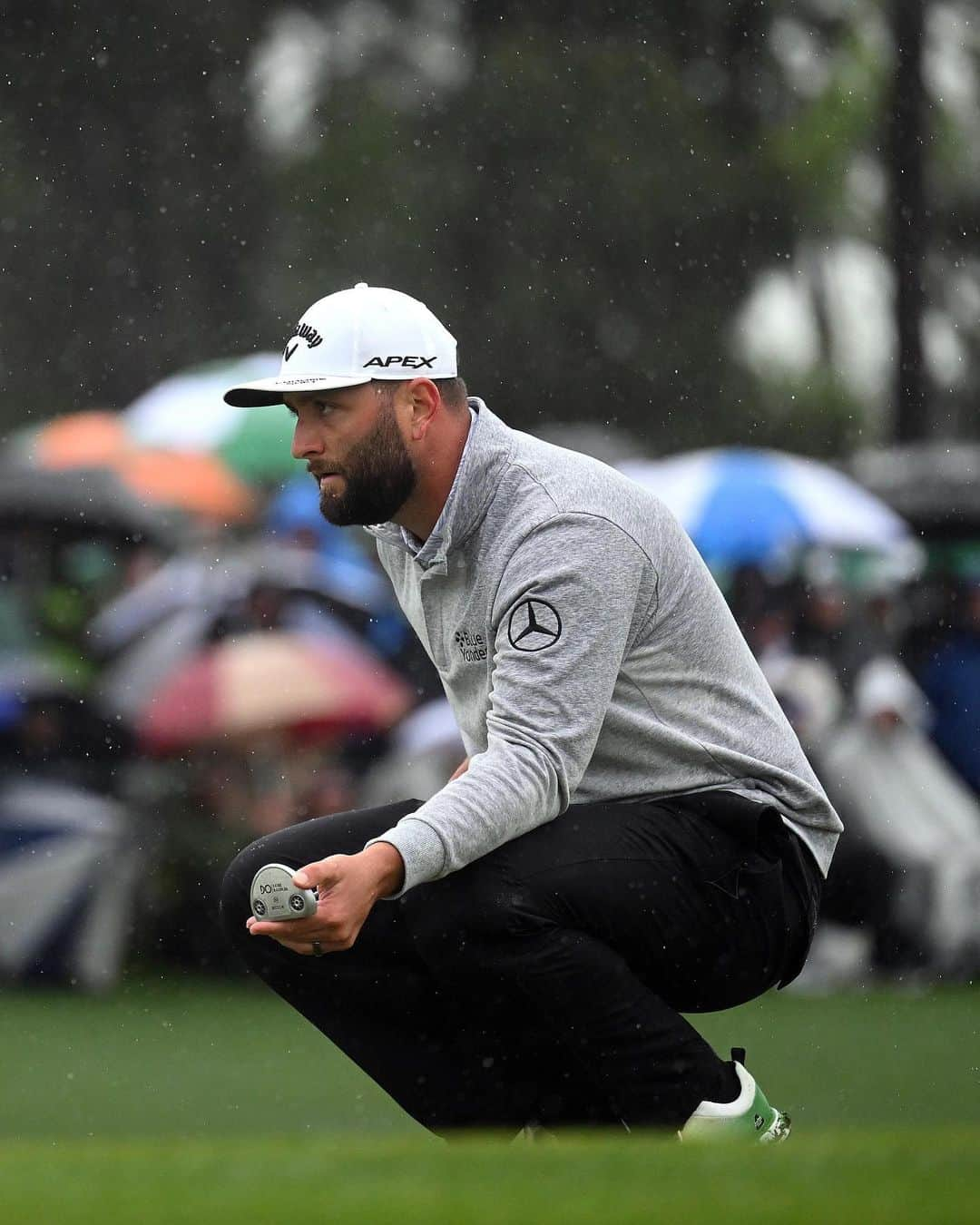 PGA TOURさんのインスタグラム写真 - (PGA TOURInstagram)「Battling through the elements.  @JonRahm closes out his second round just two shots off the lead at #theMasters」4月8日 23時53分 - pgatour