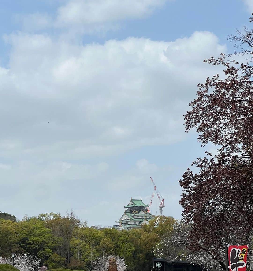 かしめぐさんのインスタグラム写真 - (かしめぐInstagram)「桜を見に大阪城へ🏯  RBAKER買いこんでスタバ飲みながらええ休日〜😮‍💨🤍  #大阪城公園 #rbaker #starbucks」4月8日 18時01分 - kasimegu