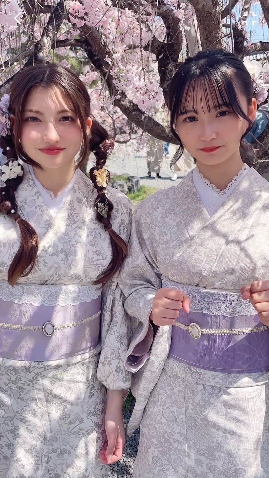 りりあのインスタグラム：「桜ももう終わりかな  #着物で京都  #京都観光  #嵐山 #桜 #arashiyama #kyoto #kimonogirls #cheeryblossom  #springtime #fyp #reelsinstagram」