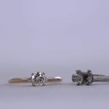 erudo_jewelry salonのインスタグラム：「. 【リフォーム実例紹介】 ネックレス・指輪  ◆他のリフォームの一覧は #エルドーリフォーム で検索してください  #形見の指輪  #福山ジュエリーリフォーム #k18pgリング  #婚約指輪リメイク #形見  #誕生日プレゼント」
