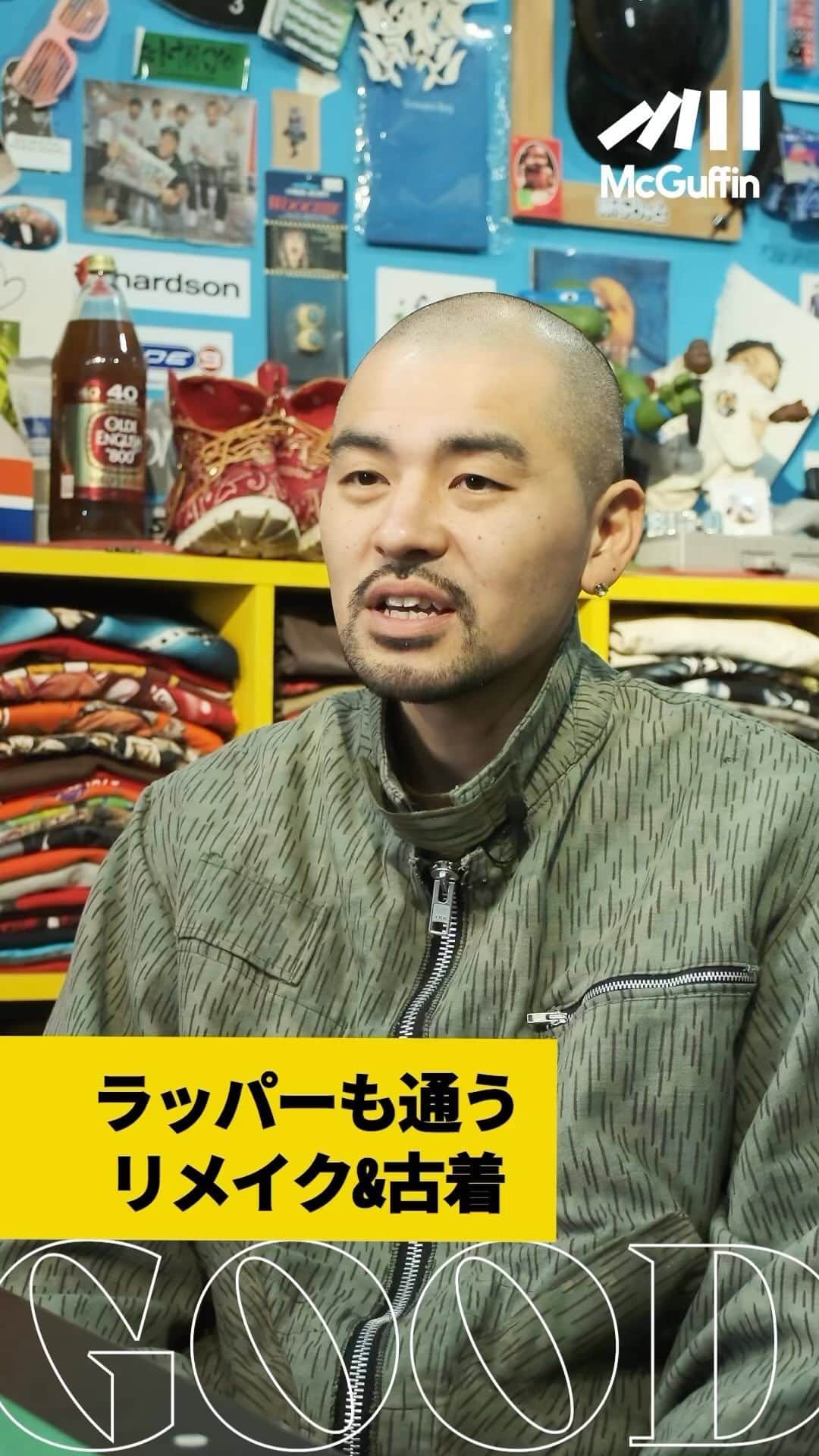 のインスタグラム：「原宿のヒップホップカルチャーと密接な繋がりを持つリメイクショップ/AWESOME BOY  @awesomeboy_vintage   今回は “AWESOME BOY”  90年代の日本のストリートカルチャーを代表するブランド・SWAGGERのスタッフであったkic©︎さんがブランド終了後に友人と古着のオンラインショップを立ち上げ、2015年に実店舗をオープン。  店内には90〜00年代のストリートカルチャーやヒップホップカルチャーをベースにセレクトされた古着に加え、2018年からスタートした、古着を解体し現代的な要素を付け加えて再構築したオリジナルのリメイク商品が並ぶ。  ディスプレイにはBig-O こと故オオスミタケシ氏の三連リングやニューヨークのヒップホップクルー・D.I.T.Cのサインが描かれたポスターなどが並ぶことからも分かるように、国内外のヒップホップシーンとの繋がりが深い。  商品からディスプレイまで、どこをとってもヒップホップの要素を感じるお店にぜひ足を運んでみてはいかがだろうか。  McGuffinのYouTube“【原宿のヒップホップカルチャーと密接な繋がりを持つ原宿のリメイクショップ/AWESOME BOY 】ユースから有名ラッパーまでが通うリメイクアイテムと古着のお店GOOD SHOP&HOMIES ”をチェック！  #awesomeboy #原宿#裏原#リメイク#古着#remake #usedclothing #shoptour#お店紹介#goodshop#ショップツアー#tokyo」