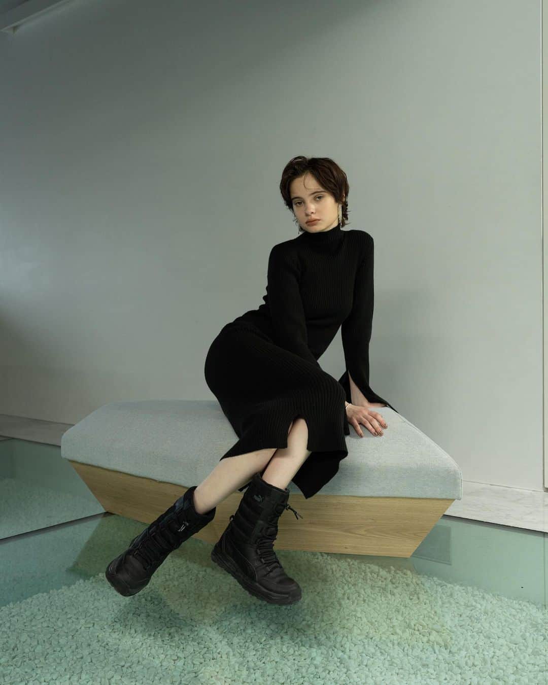 Juemiさんのインスタグラム写真 - (JuemiInstagram)「New Arrival ☑︎ Luna Pillingless Knit Dress ¥7,800(tax in)  #juemi #juemistyle」4月8日 20時18分 - _juemi_