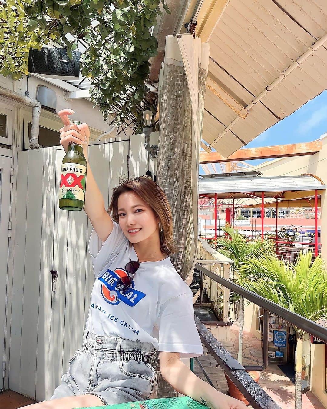 いしださきのインスタグラム：「昼からタコスとビール最強すぎた🍻 . . . . 朝から泡盛飲んでたけども . . . . . . #アメリカンビレッジ #dosequislager」