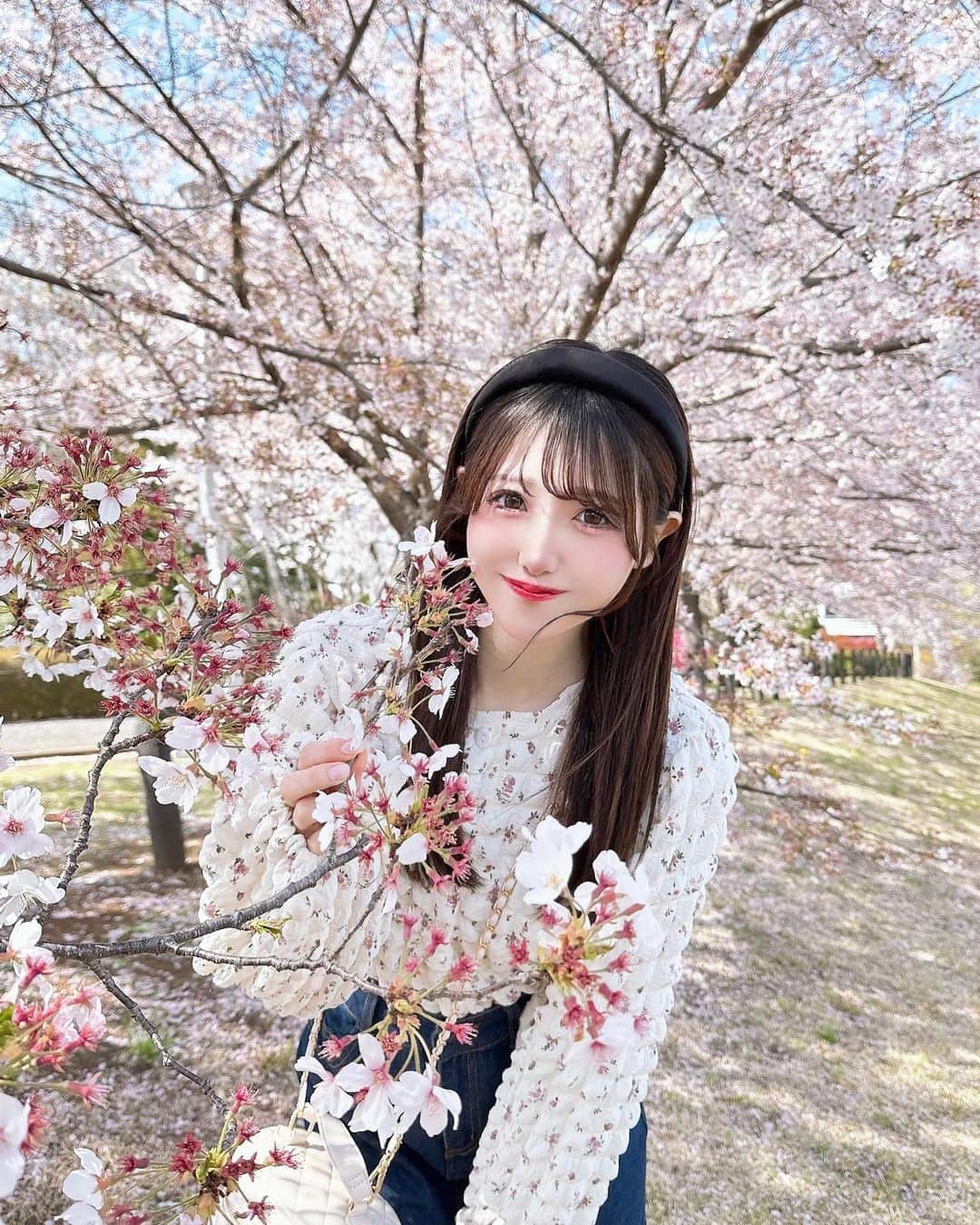 田口未彩のインスタグラム：「♡  お花見したかったなぁ🌸🍡  .」