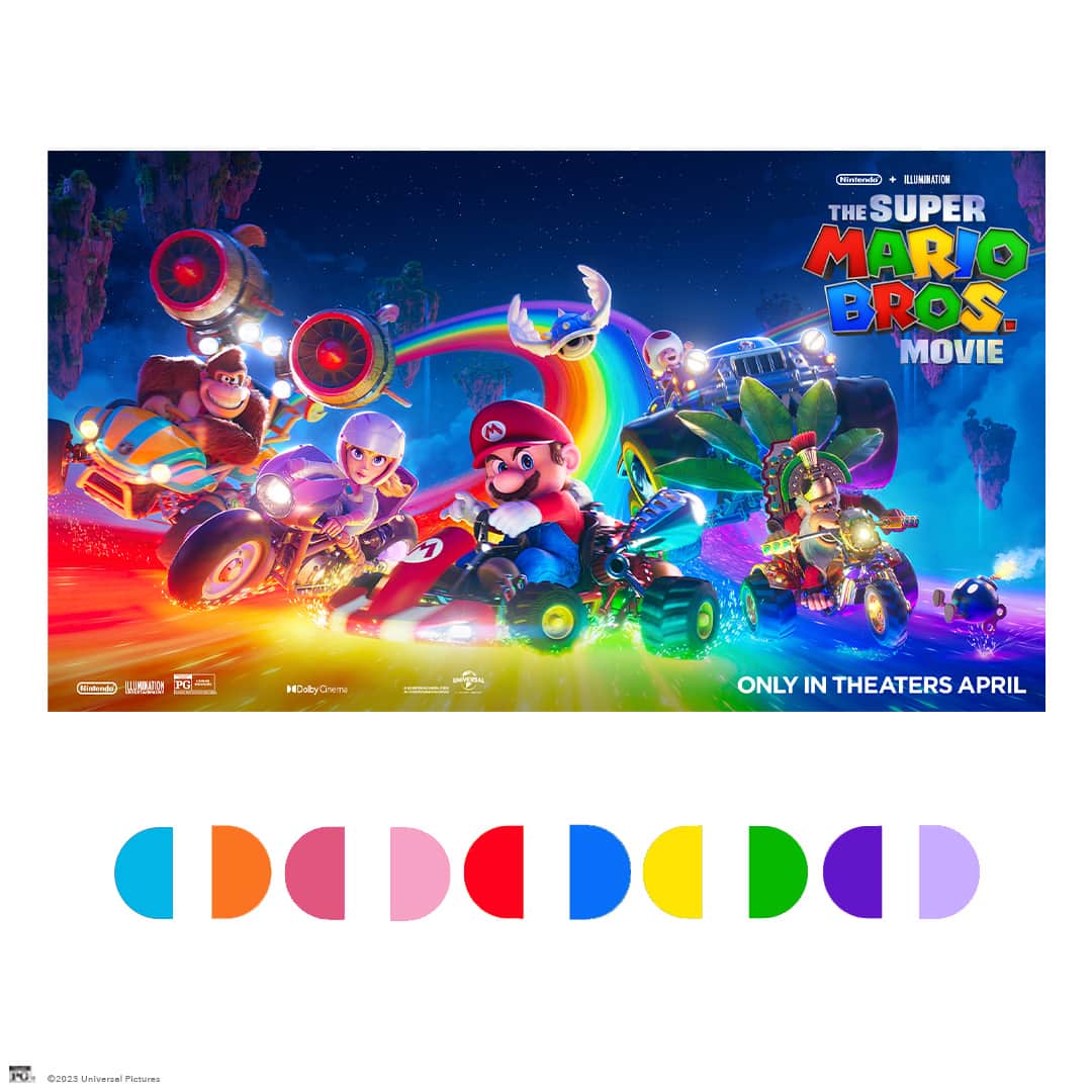 ドルビーラボラトリーズのインスタグラム：「All the colors 🌈  and they come to life when you watch The #SuperMarioBrosMovie at a #DolbyCinema. Get your tickets today.」