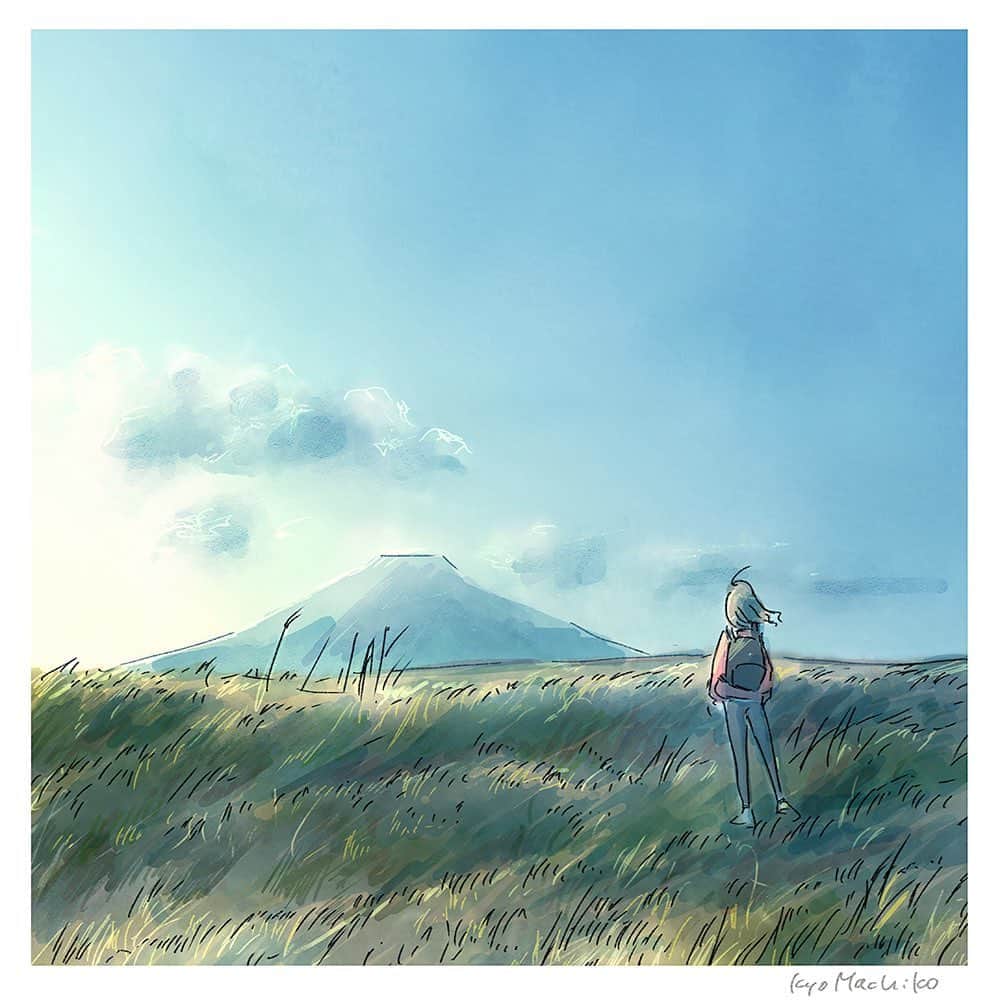 のインスタグラム：「Field. April 7, 2023. 2023年4月7日、野。  This post marks the end of this series of diaries, and I would like to thank you for reading, starting in 2020. From the beginning, I had decided to draw the changes of daily life in Covid-19 and back again, and I wrote about my thoughts on the May new book called “From Tokyo” and the Machida exhibition. I will draw in the future under a different tag. I would like to work on a longer manga as well.  この投稿でこのシリーズ日記を終了します。2020年から、ご覧いただきありがとうございました。当初よりコロナで日常が変化し、再び戻っていくところまで描くと決めていました。5月の単行本と町田の展示に思うところなど書きました。今後は別タグにて描くつもりです。長い漫画も取り組みたい。  #今日マチ子 #kyomachiko #今日町子」