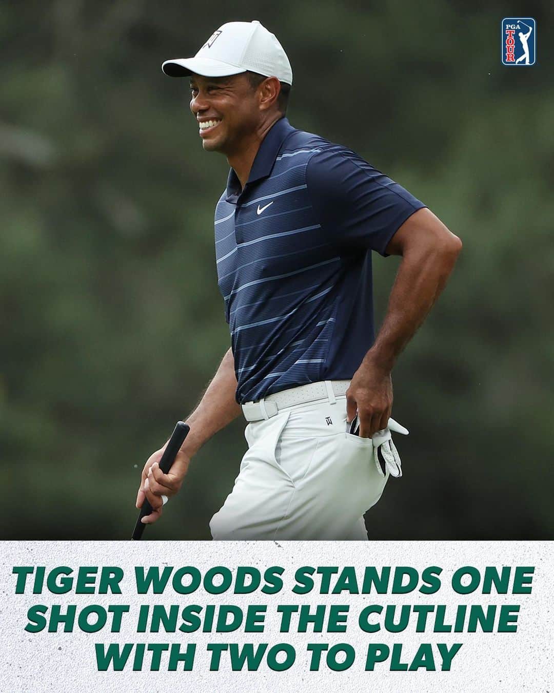 PGA TOURさんのインスタグラム写真 - (PGA TOURInstagram)「Tiger Woods stands one shot inside the cutline at +1 with two to play at #theMasters」4月8日 22時33分 - pgatour