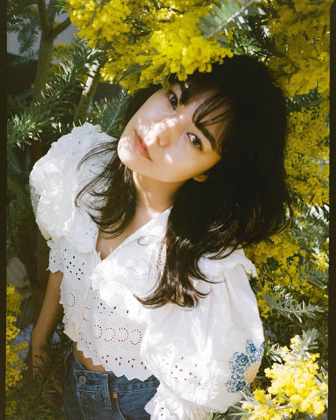 長澤メイのインスタグラム：「かよちゃんとの 今年の目標できた🌼 わくわく✨🦋  phot by @seborikayo   #filmcamera #camera #ミモザ」