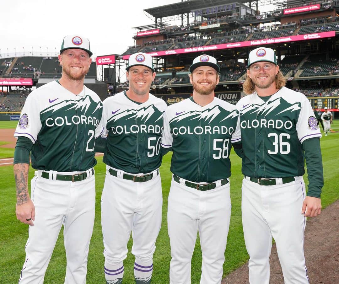 コロラド・ロッキーズのインスタグラム：「Kyle, Ty, Lucas, and Pierce… a.k.a the Colorado boys!」