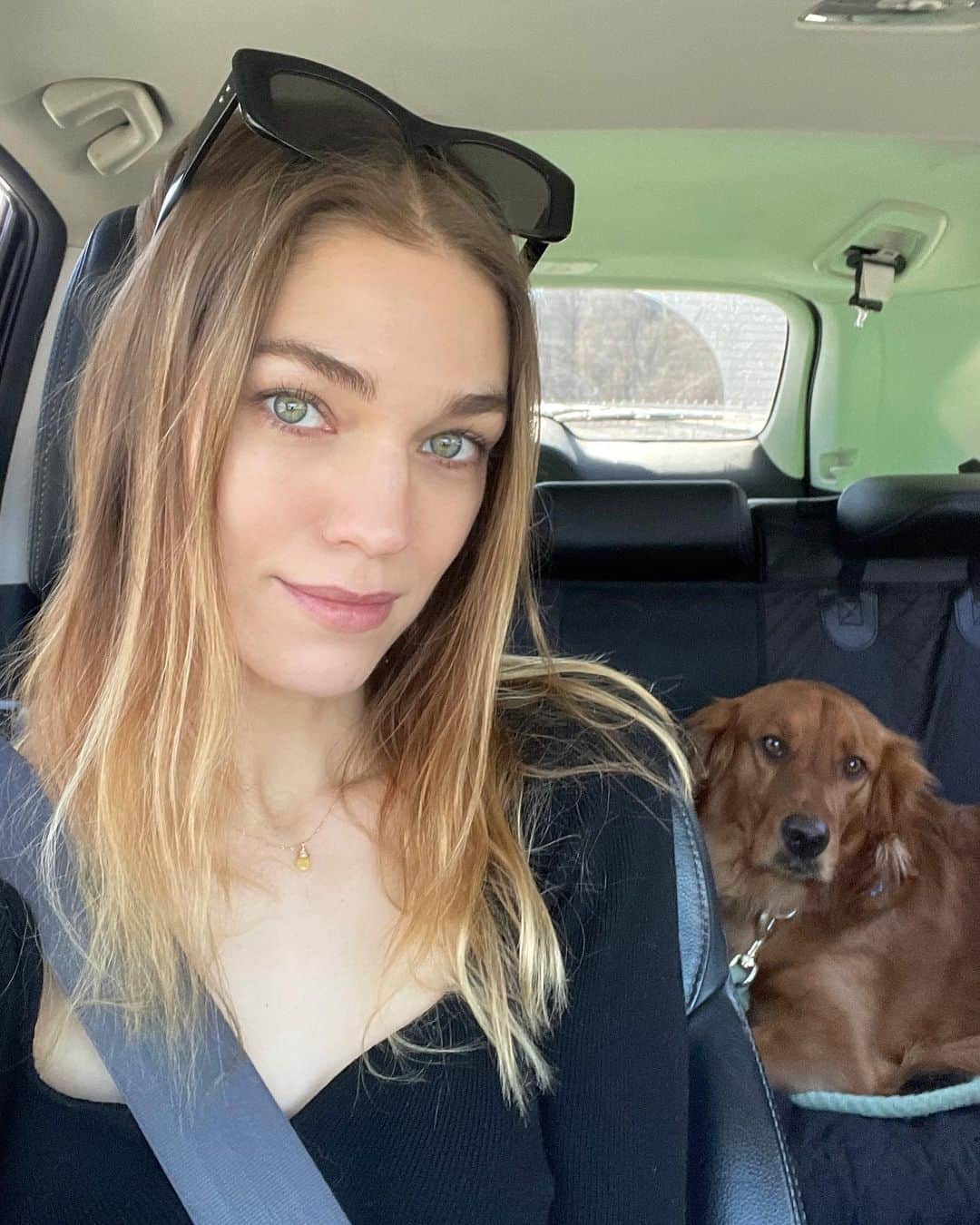 サマンサ・グラドヴィルさんのインスタグラム写真 - (サマンサ・グラドヴィルInstagram)「Roadtrippin with my best girl Aurora 💫✨ #dogmomlife #upstateny」4月9日 3時59分 - samgradoville