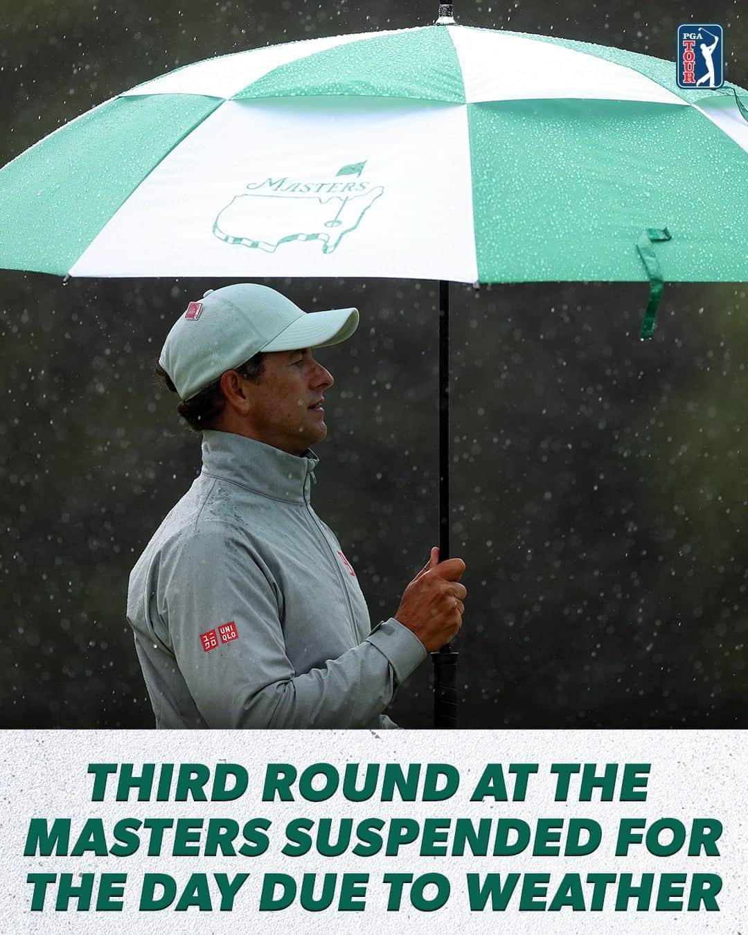 PGA TOURさんのインスタグラム写真 - (PGA TOURInstagram)「Due to inclement weather conditions, the third round has been officially suspended for the rest of Saturday at #theMasters.」4月9日 4時31分 - pgatour