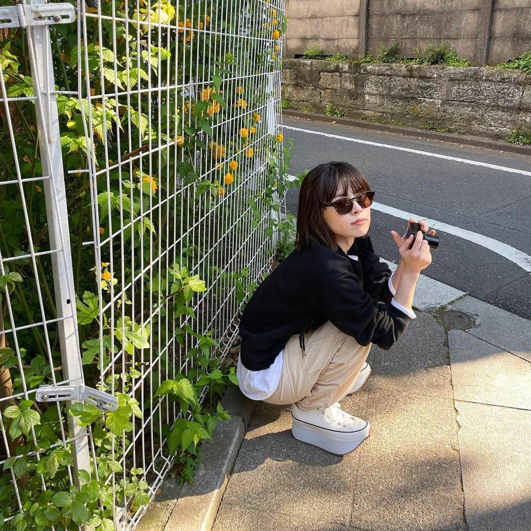 NIKIIEさんのインスタグラム写真 - (NIKIIEInstagram)「春の陽差しが気持ちいい日。 なんか衝動的にカメラ散歩へ📷 "都会に咲く花"シリーズって自分の中で呼んで気持ちが乗ってるときにお花撮ってるんだ〜。(いつか何らかの形でまとめたい🌼) 3枚目のお花はシャガっていうんだって。 石彫家の @ai.sano_sculpture ちゃんが教えてくれた。私のお花先生🌼  今季はアクティブな日にシャカシャカカーゴパンツ履きたくて @uniqlo_jp 先生でゲット。 したのだけど、アクティブな日は地べたに座ったり汚れたベンチに気兼ねなく腰掛けたりしたいので黒にすればよかったって今日思いました…🎨笑  #4月はインスタ毎日更新がんばってみたい気持ち溢れてる　#4枚目が現実」4月9日 19時02分 - nikiiejp
