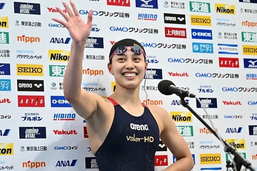 今井月さんのインスタグラム写真 - (今井月Instagram)「日本選手権2023  200m平泳ぎで優勝、 世界選手権、アジア大会内定しました🔥 6年ぶりの代表復帰です🫶🏽  思うように泳げなかった100mから 全く自信のない状態になってしまいましたが、 沢山の方のサポートのお陰で乗り越えることができました。  応援してくださった皆さん ありがとうございました🇯🇵🌎  200mBR 🥇2:22.98 PB  📸 @picsport_japan   #日本選手権 #ValorHD #TokyoDomeS #ajinomoto #世界水泳福岡2023」4月9日 19時11分 - runa_imai