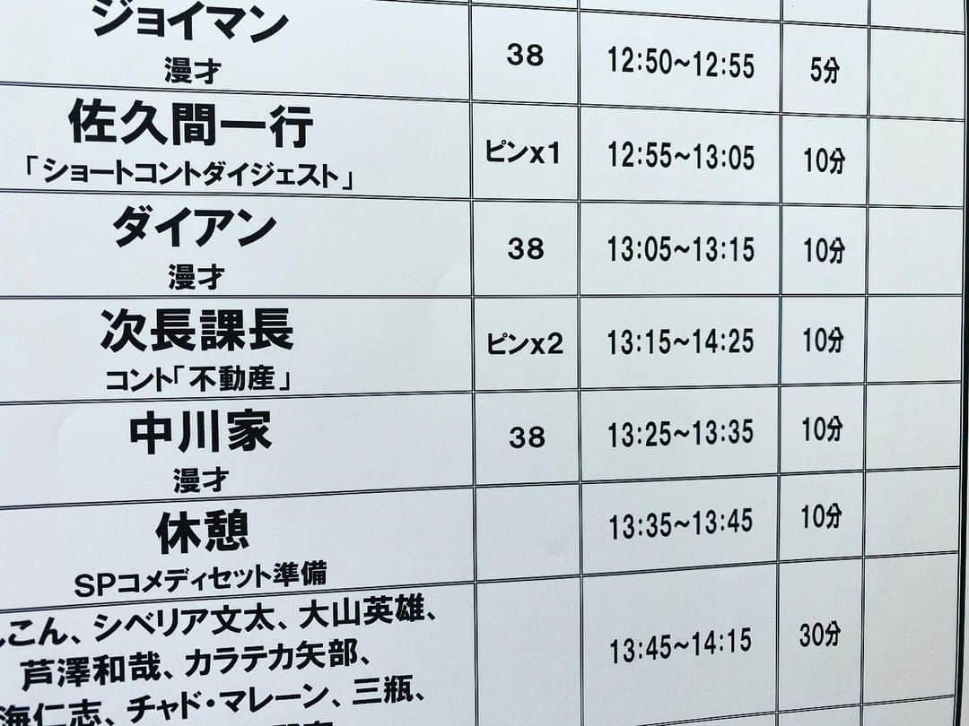 井上聡さんのインスタグラム写真 - (井上聡Instagram)「群馬県太田市にやってきましたが、楽屋に貼ってある香盤表の内容にご注目ください。おわかりだろうか、前代未聞の出番時間になってます。  #出張ルミネthe よしもと #驚異のネタ時間 #ひと組だけ単独ライブやんのか？」4月9日 13時46分 - _ino__