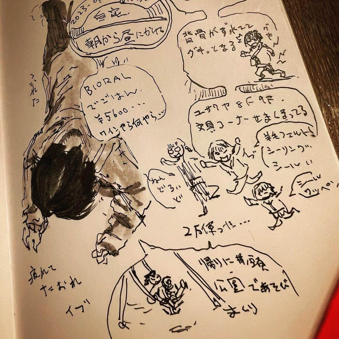 安倍吉俊さんのインスタグラム写真 - (安倍吉俊Instagram)「手帳日記2023-04-09 ユザワヤに行きました。呉竹リアルブラッシュ使いやすい #お絵描き」4月9日 19時37分 - abfly