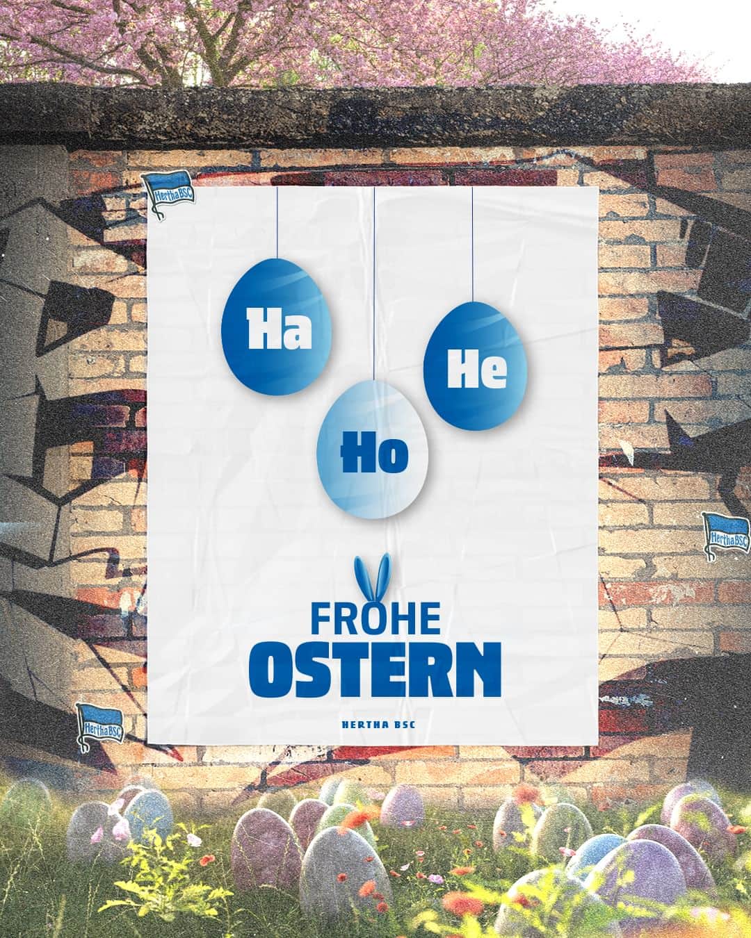 ヘルタ・ベルリンのインスタグラム：「Wir wünschen euch schöne und erholsame Osterfeiertage, Herthanerinnen & Herthaner! 🐣🐰 . . #HaHoHe #HerthaBSC」