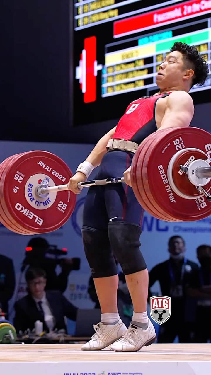 宮本昌典のインスタグラム：「@immasanori9723 (73kg 🇯🇵) 153kg + 191kg! 2023 Asian Champion! #snatch #cleanandjerk #weightlifting」