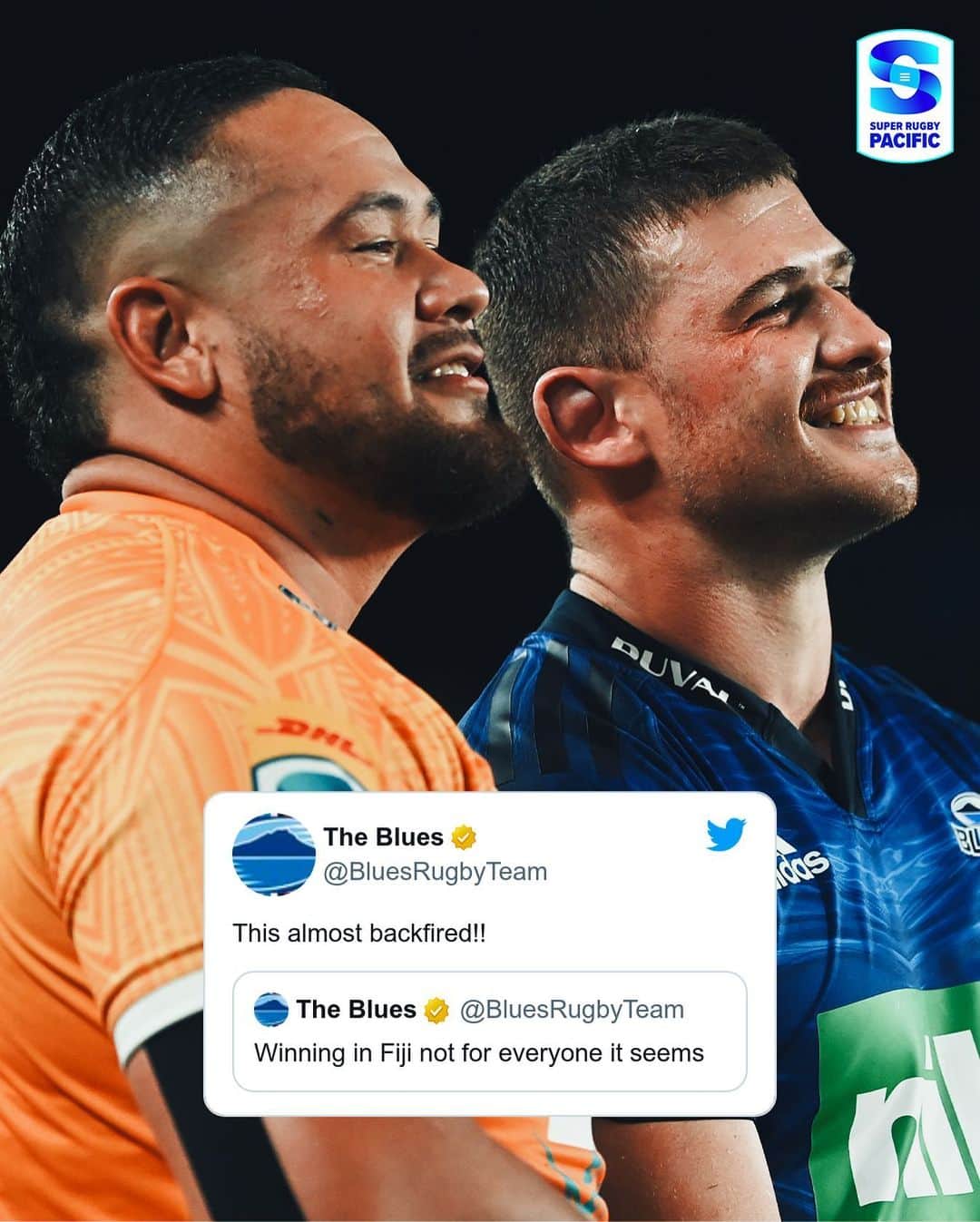Super Rugbyのインスタグラム：「That was a close one @bluesrugbyteam 😉  #SuperRugbyPacific」