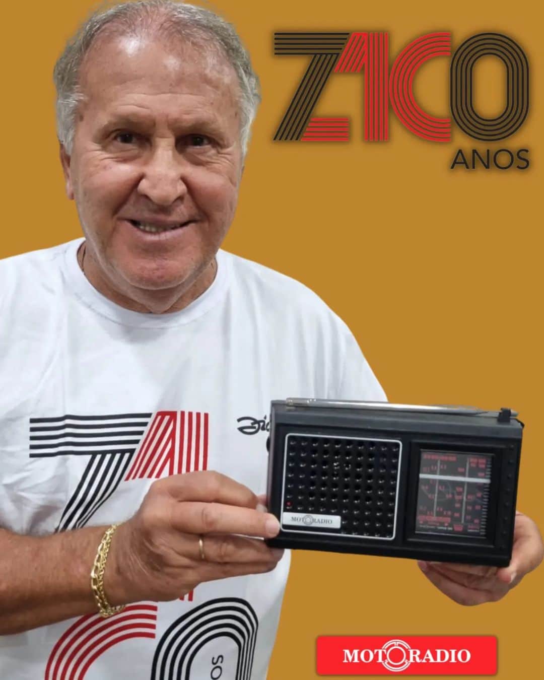 ジーコさんのインスタグラム写真 - (ジーコInstagram)「Nas décadas de 70 e 80, quando Zico brilhou com a camisa do Flamengo, o craque do jogo muitas vezes ganhava das emissoras de rádio como prêmio de melhor em campo um rádio da marca Motoradio. Era mais comum os rádios para carros, mas havia também as versões portáteis. E, ainda como parte da celebração de 70 anos do Zico, a Loja do Zico fez uma parceria com a Motoradio para o lançamento de apenas 70 peças do Motoradio Zico 70, numeradas. A peça é alusiva aos modelos muito usados na década de 80. O ITEM ACOMPANHA UM CARD 70 ANOS DO ZICO COM AUTÓGRAFO MANUAL. . Neste lançamento em primeiro lote, estão disponíveis apenas 15 peças! . acesse www.lojadozico.com.br e garanta o seu!」5月8日 22時40分 - zico