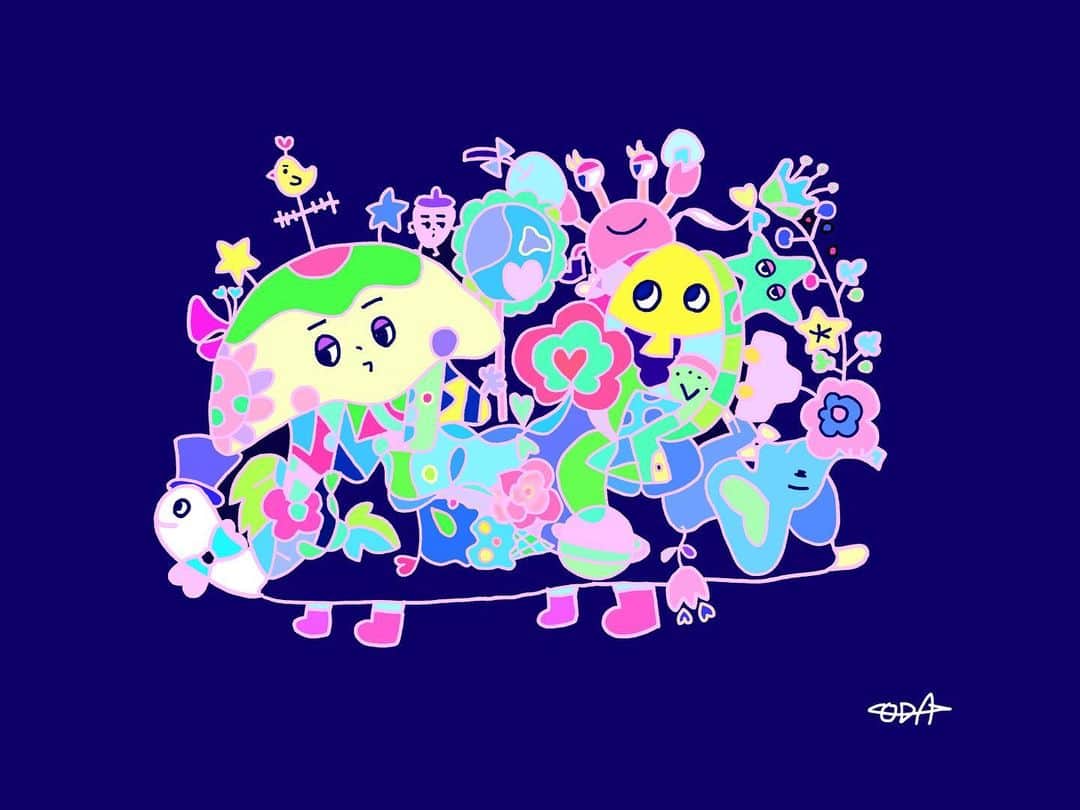 小田彩加さんのインスタグラム写真 - (小田彩加Instagram)「前に描いてたのを色を塗り直してみた🐠🐠🐡  さるかに合戦のカニもいます」5月8日 19時49分 - odachan_official