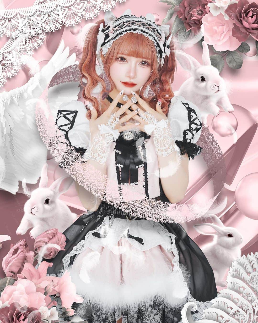のインスタグラム：「🎀🐇🩷🪽 ⁡ ⁡ 新しいアー写になりました🩷 アイコンもやっと変わったよ🪽 どうかな₍ᐢ.ˬ.ᐡ₎？？ ⁡ ⁡ #アイドル#地下アイドル#ヘアメ#アイドル衣装#アイドルグループ#舞々悪魔#ヘッドドレス#ピンク#アー写」