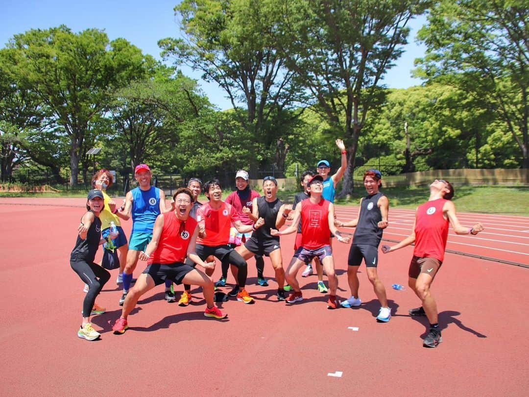竹本カズキのインスタグラム：「走るってキモティー☀️  達成感💪👈  #ランニング初心者 #マラソン初心者 #がんばれゆうすけ練習会 #楽しく走る #ちからぁ💪👈」