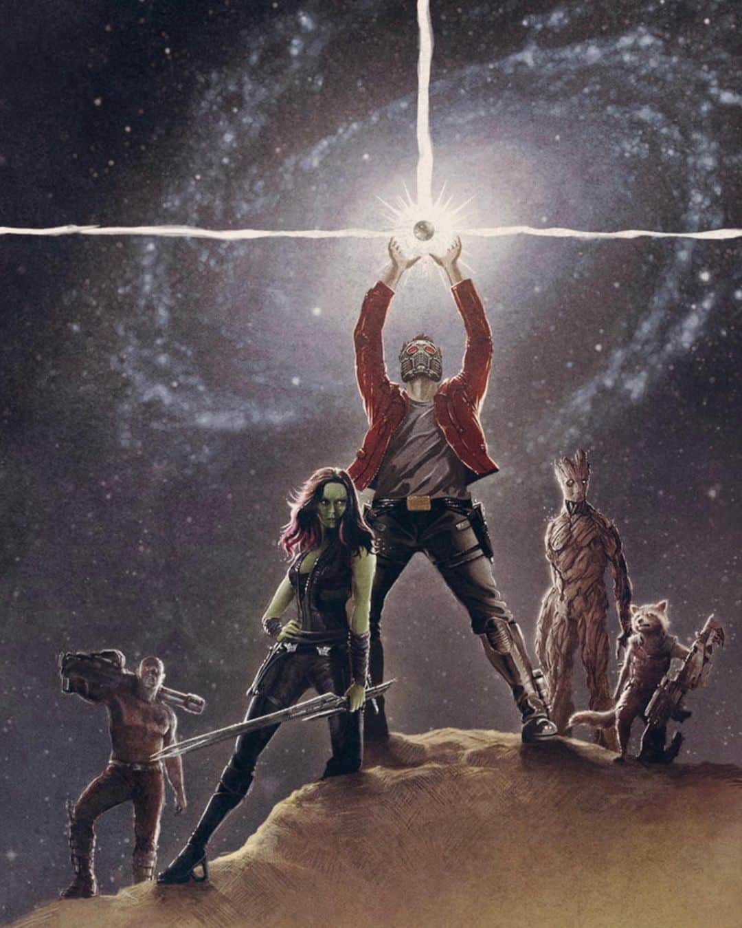 ジェームズ・ガンのインスタグラム：「11 years ago I had a meeting with Marvel Studios about the possibility of doing a Guardians of the Galaxy movie. I remember driving home & thinking I didn't want to make a movie LIKE Star Wars, but a movie that made people FEEL like Star Wars made me feel as a kid. Outlandish characters, extraordinary locations, a space opera with a touch of magic filled with heart. Thank you, Star Wars, for inspiring me, & how appropriate that the third part of our trilogy is playing in theaters all across the world tonight on May the 4th.  #MayThe4thBeWithYou #GotGVol3 art: @mattfergusonartist」