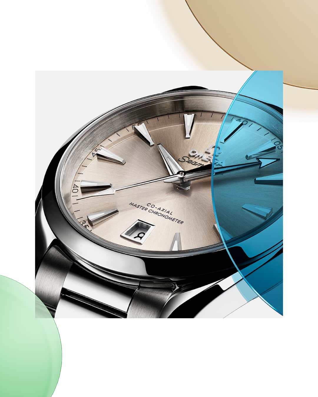オメガのインスタグラム：「#AquaTerraShades: EVERY SHADE OF YOU. Cool tones in the 38 mm collection.​  #OMEGA」