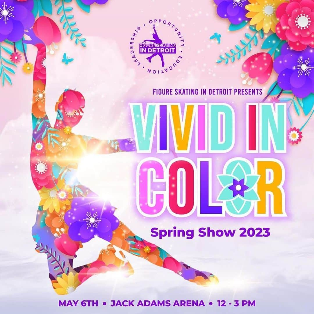 メリル・デイヴィスのインスタグラム：「Repost from @figureskatingindetroit • SAVE THE SKATE this week for the FSD Spring Showcase on May 6th! The girls of Figure Skating in Detroit are proud to announce and invite you all to our spring show: VIVID IN COLOR 🧊⛸   May 6th, 2023 Doors open: 12pm Show begins: 3pm  Jack Adams Ice Arena   Enjoy: ⛸Live Ice Skating Performances  🎼 Music & Dancing  🎉 Celebration  🍿Delicious Treats  🛍 New FSD Apparel  🪑 VIP seating available  🎟 TICKETS AVAILABLE LINK IN BIO - this event will sell out early tickets encouraged 🥳  All proceeds from the event benefit @figureskatingindetroit ⛸️」