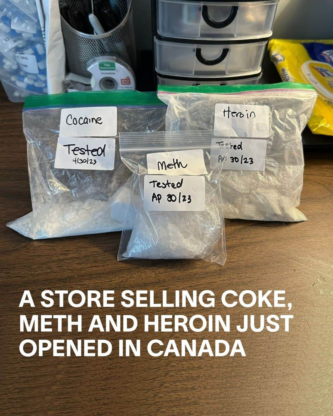 VICEさんのインスタグラム写真 - (VICEInstagram)「A man named Jerry Martin has opened the only known brick-and-mortar store that sells heroin, cocaine, meth and MDMA.⁠ ⁠ The Drugs Store, which opened on Wednesday in Vancouver’s Downtown Eastside, is operating illegally; while British Columbia has progressive drug laws, selling drugs remains prohibited. This obviously means Martin runs a real risk of being arrested, but he told VICE News he opened the store regardless because he wants to give people drugs that have been tested and are free from adulterants.⁠ ⁠ Martin’s store will sell a maximum of 2.5 grams of each drug, and he'll be checking IDs to ensure customers are at least 18. He also wants them to sign a waiver indicating that they’ve previously used the drugs they’re purchasing. He is charging roughly street prices, with grams of cocaine and meth going for $90 and $50, respectively.⁠ ⁠ Read the full story at the link in bio.」5月5日 0時55分 - vice