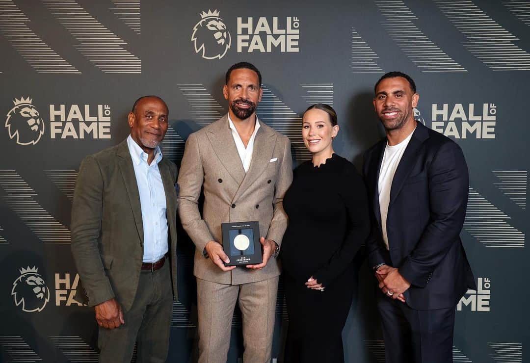 リオ・ファーディナンドのインスタグラム：「Premier League Hall of Fame ✅   Proud is the first word that comes to mind, looking at all the greats that have been inducted already so to be added to that list is a proud moment.   I had a motto growing up that said, "if I play one minute of professional football then I would die a happy man." Joining the @premierleague Hall of Fame is the icing on the cake!  Thank you to everyone that voted, it means a lot to me & my family 👊🏽❤️」