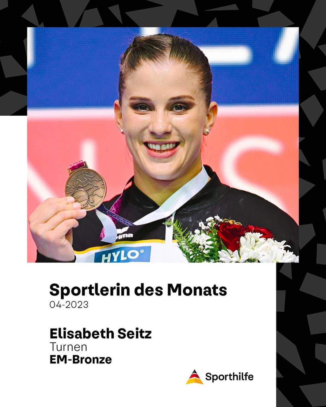 エリザベト・ザイツのインスタグラム：「Auf Bronze bei der Kunstturn-Europameisterschaft folgt die Auszeichnung als #sportlerindesmonats April 👑 @seitzeli sichert sich den Titel vor den ebenfalls nominierten @rolandschwarzz & @nico_mueller_weightlifting – Gratulation an alle Nominierten 🙌」