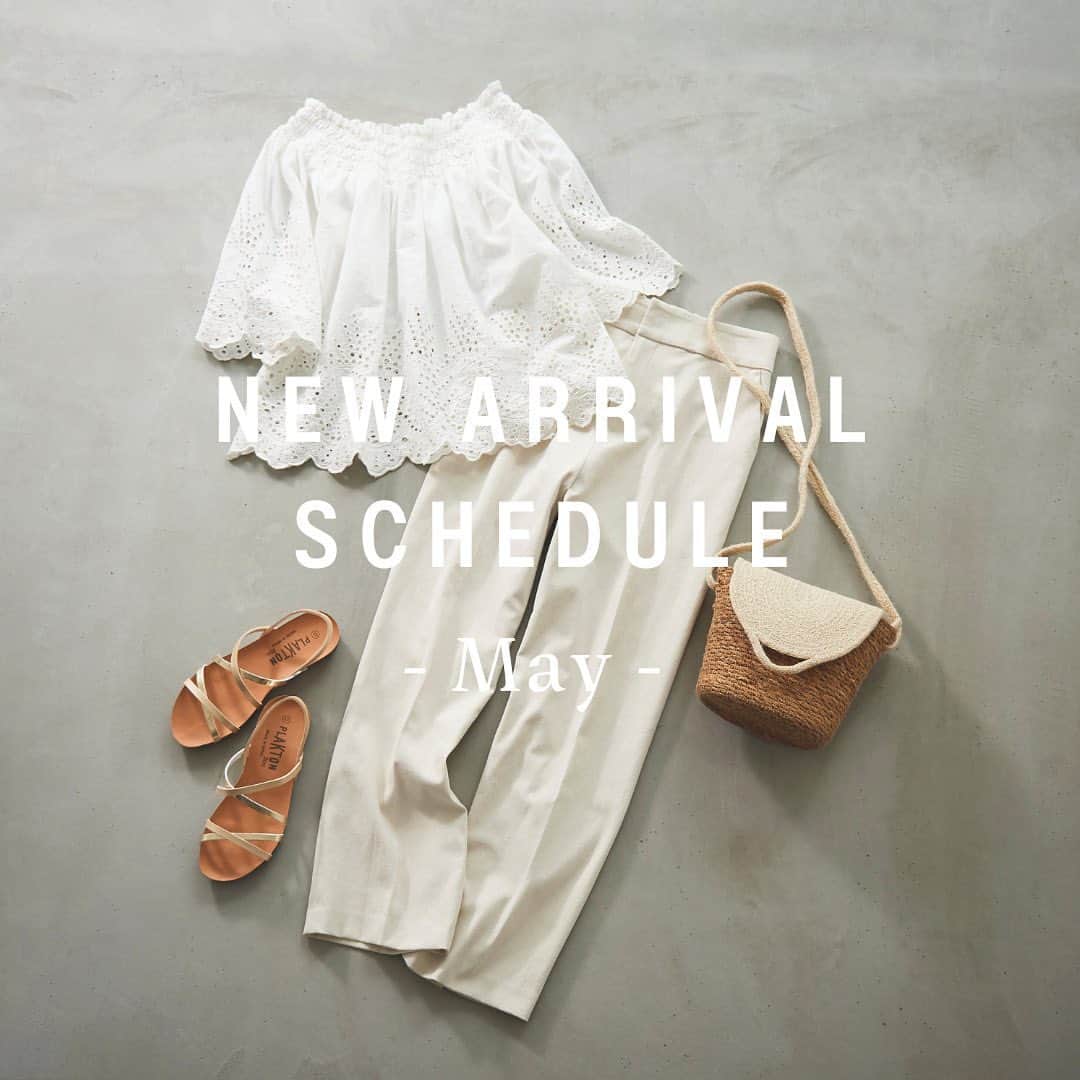 のインスタグラム：「🗓  NEW ARRIVAL SCHEDULE - May - ⁡ 5下旬に店頭入荷予定のアイテムまとめ ▶︎アイテムの詳細は画像タップでチェック！ ⁡ ⁡ _________________________ ⁡ < 𝗲𝘃𝗲𝗻𝘁 > ⁡ 【 GWキャンペーン 】 GWの期間中は公式アプリのデイリーポイントが大幅UP！ 4/29(土)〜毎日取得で合計1,000ptをGETできます◎   ポイント有効期限 : 取得後〜5/7(日)23:59まで！ 毎日のポイント取得をお忘れなく♪ ⁡ ⁡ ▼ オンラインストア限定！ 5/7(日)23:59まで ⁡ 【 GWタイムセール開催中 】 人気アイテムがスペシャルプライスに✨ ⁡ 【全品送料無料キャンペーン】 ▷オンラインストアでは、 通常¥7,500以上ご購入で送料無料のところ、 期間中は全品送料無料！ ⁡ ⁡ ⁡ < 𝗶𝗻𝘀𝘁𝗮 𝗹𝗶𝘃𝗲 𝘀𝗰𝗵𝗲𝗱𝘂𝗹𝗲 > 5/11(木)、5/16(火)、5/24(水)、6/2(金) ⁡ ※日時は変更になる場合もございます。 　詳しくは前日のストーリーズでお知らせします。 ⁡ ⁡ ⁡ ⁡ ⁡ ⁡ ⁡ ⁡ ⁡ ⁡ ⁡ ⁡ ⁡ ⁡ #lecoeurblanc #ルクールブラン #spring #summer #le_23ss #le_web #ブラウス #パンツ」