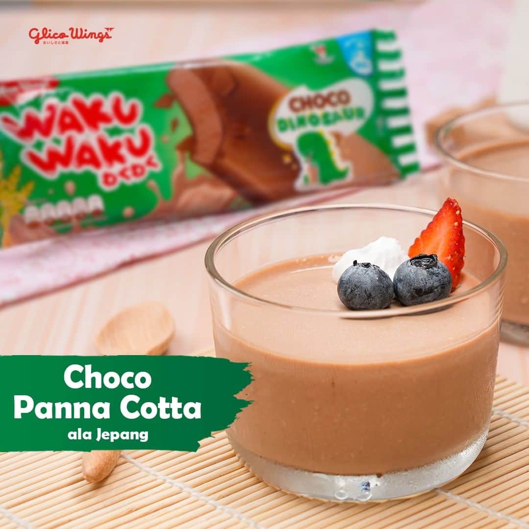 Glico Wingsさんのインスタグラム写真 - (Glico WingsInstagram)「Panna Cotta dibuat dengan es krim Jepang Waku Waku Choco Dinosaur bikin lumer di mulut! Cocok untuk ‘reward’ ke anak setelah sekolah atau saat santai bersama juga ok!  #WakuWaku #GlicoWings #TakjilAlaJepang #PannaCotta #ChocoPannaCotta #ResepAlaJepang #EsKrimJepang」5月4日 18時48分 - glico.wings