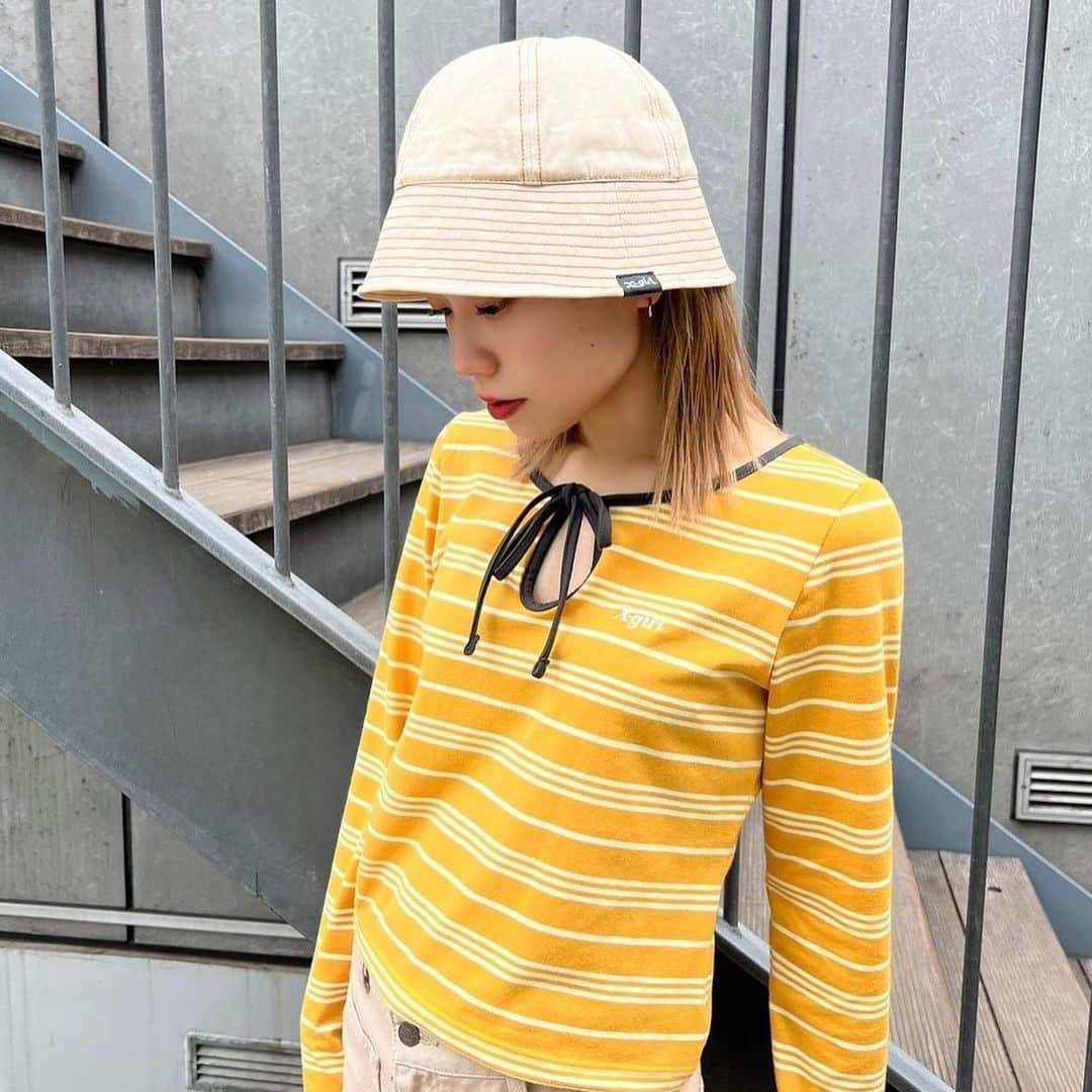 XGIRL_ootdのインスタグラム：「#xgirl_ootd @amane_sss 158cm 　 X-girl store STAFF 　 ----------------------------------------------- ▪️SAILOR HAT ￥5,500(税込) ▪️STRIPED TEARDROP TOP ￥7,700(税込) -----------------------------------------------  #xgirl #xgirljp #エックスガール #ストリートコーデ #ストリート系女子 #ストリート女子 #ストリートファッション #セーラーハット #ハット #ハットコーデ #カラーコーデ #y2k #y2kファッション #y2kstyle」