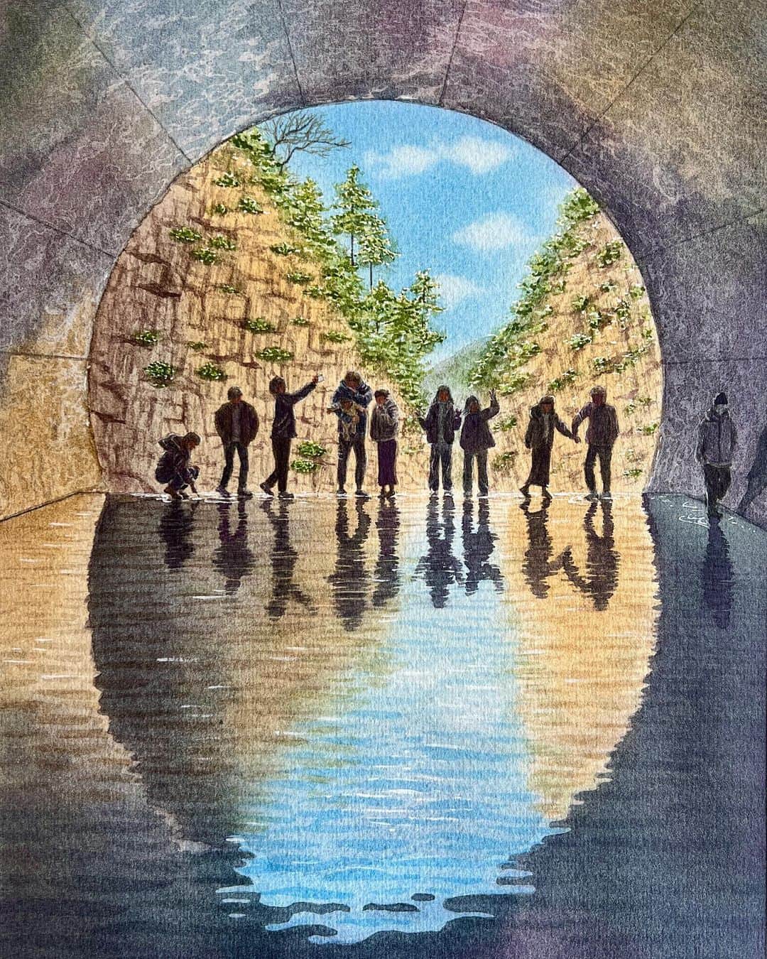 辻元舞さんのインスタグラム写真 - (辻元舞Instagram)「. 『プレバト』ご視聴ありがとうございました！  清津峡渓谷トンネル、すごく素敵なところでした。 せっかくなので私も記念に一枚📸 水彩画も色鉛筆も、なかなか黒を克服出来ません😂 次回は必ず！  #プレバト#プレバト水彩画#水彩画#清津峡渓谷トンネル」5月4日 21時01分 - mai_tsujimoto
