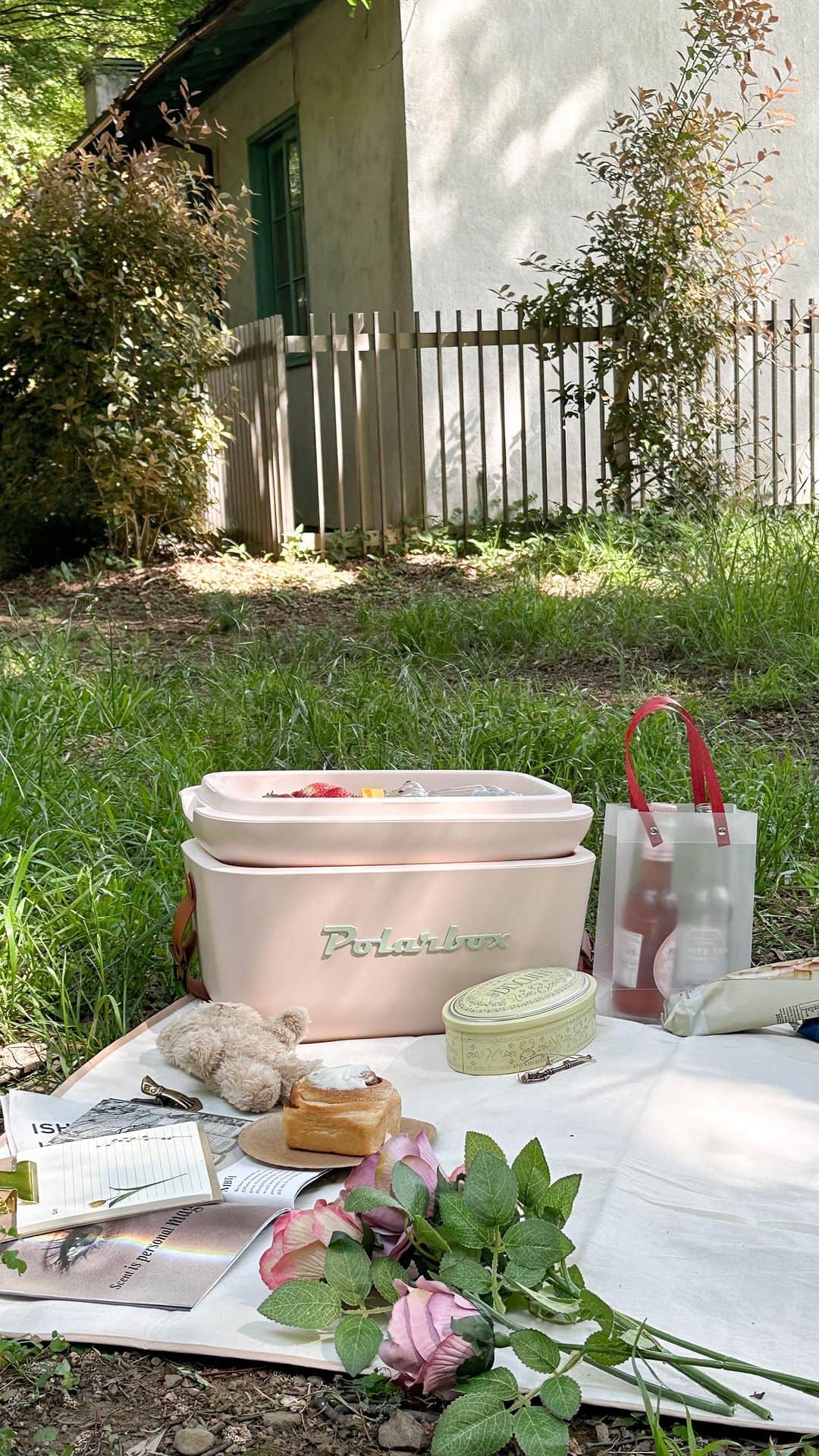 のインスタグラム：「Chill Picnic🧺🧸  コロンとしたフォルムがかわいすぎる クーラーボックス  こんなにかわいいのに すっごく軽いの🥹🫶🏻✨  ベルトとボックスはカスタムできるよ！  準備を頑張りたくない私にとって うれしいピクアイテム👏  これからのサマーピクニックに ヘビロテ確定すぎて✨  フタをひっくり返したら ちょっとしたテーブルとしても活用できるよ！  フタにはロックがないので よさそうなベルトを見つけたいと思ってるところ🫶🏻  ファミリーさんはワンサイズ上がおおすめです🧺  #polarboxjapan #polarbox #ポーラーボックス #pr #提供」