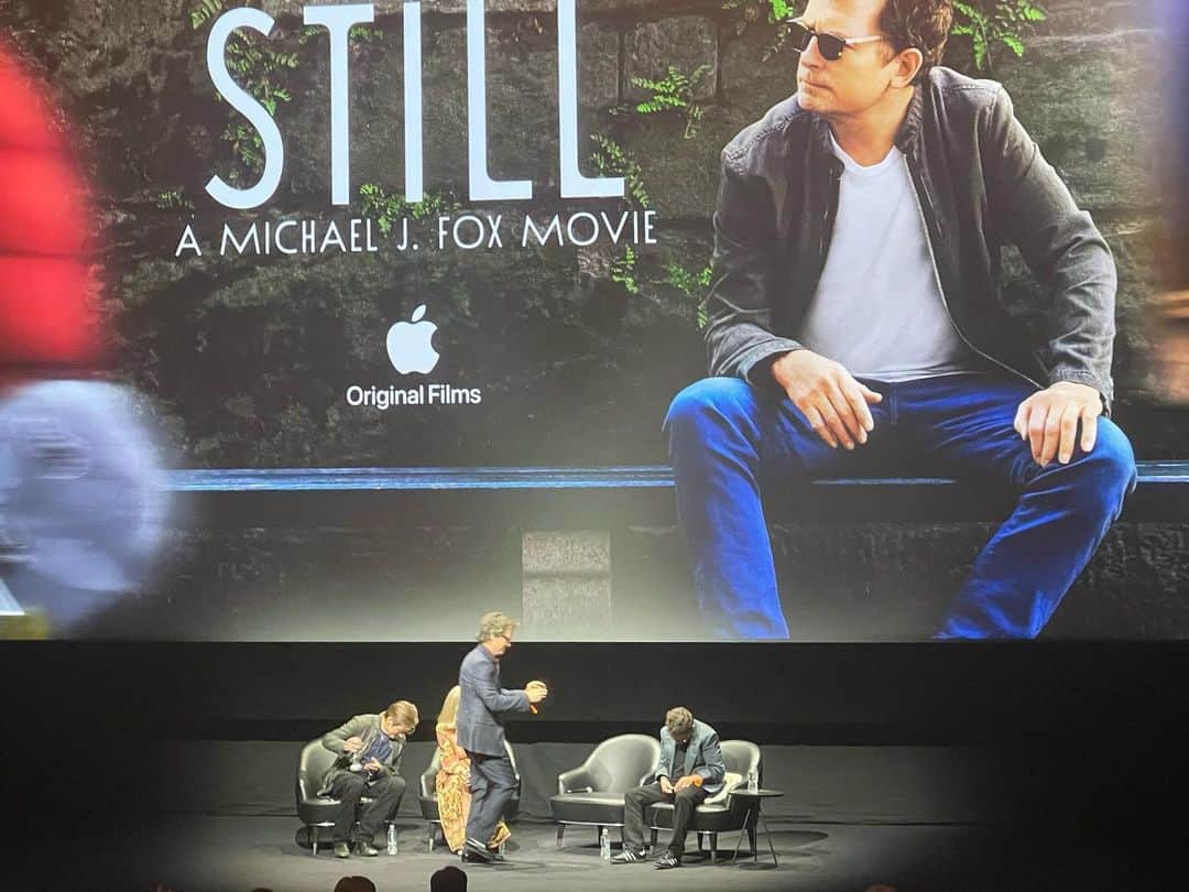クラーク・グレッグのインスタグラム：「I was lucky enough to see STILL last night at Alice Tully Hall. When I picked myself up off the floor I had a new favorite Michael J. Fox movie. The love, courage and humor emanating from @realmikejfox , the amazing  @tracy.pollan, Sam, Schuyler, Aquinnah and Esme will leave you changed. Beautifully directed by @davisguggenheim Drops next Friday @appletv @michaeljfoxorg」