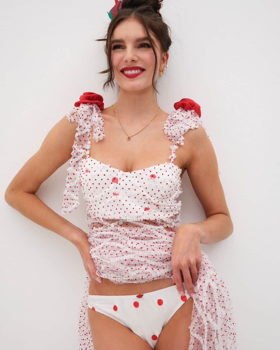 For Love & Lemonsさんのインスタグラム写真 - (For Love & LemonsInstagram)「Playful polka dots, floral embroidery, and intricate lace - it's a summer dream come true ✨🌼 #forloveandlemons」5月5日 9時31分 - forloveandlemons