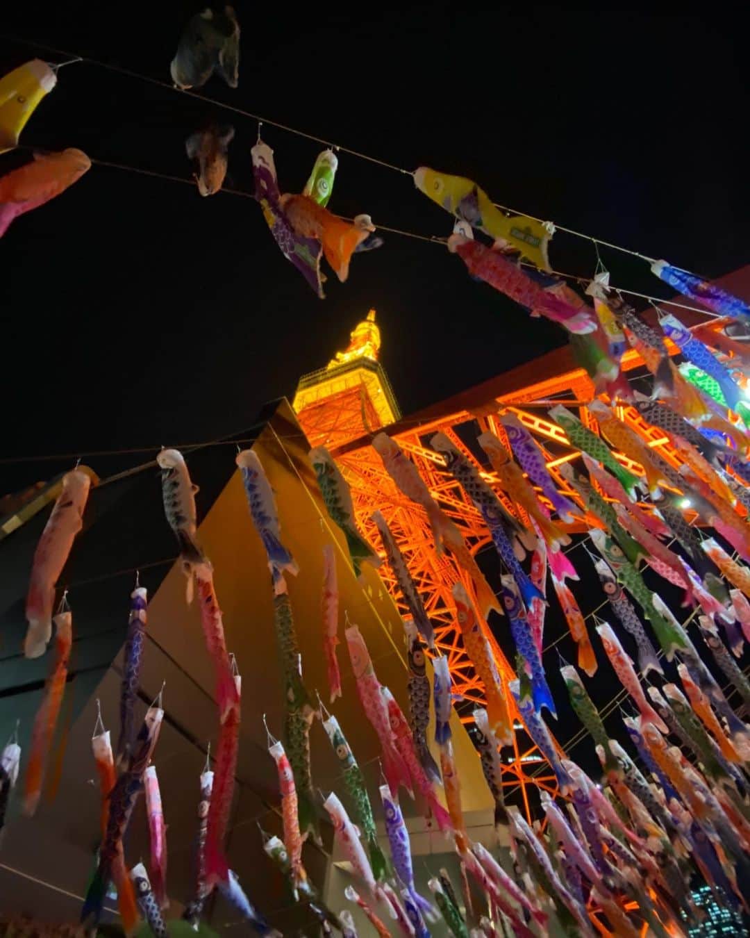 川崎麻世さんのインスタグラム写真 - (川崎麻世Instagram)「今日は5/5端午の節句🎏 大好きな東京タワーには無数の鯉のぼり達が泳いでいる。  鯉は生命力の強さと「立身出世」を象徴しているそうだ🎏  この場所に来ると何故か毎回ワクワクしてしまう😂  東京タワー大好き人間より🗼」5月5日 10時28分 - mayokawasaki