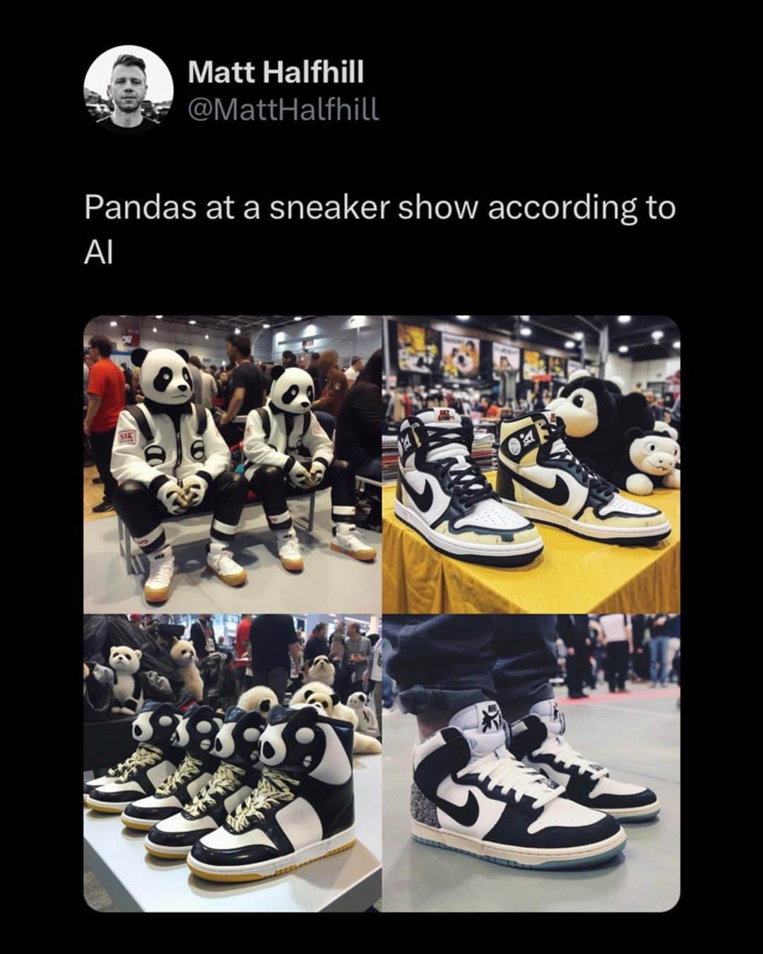 のインスタグラム：「NGL the Panda Dunk High and AJ1s are 🔥」