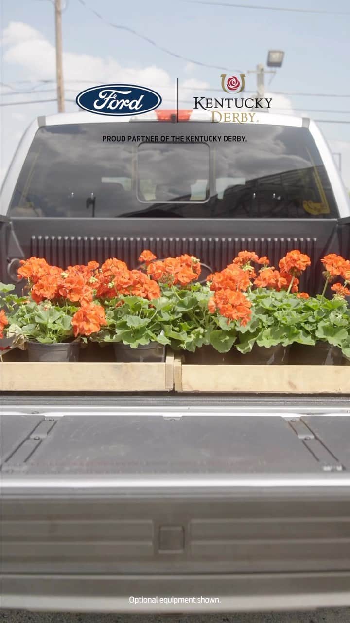 Fordのインスタグラム：「The Run for the Roses is coming on May 6th, and our Ford F-150® trucks are working hard to get the grounds ready for the @KentuckyDerby with flowers and greenery. #FordxKentuckyDerby」