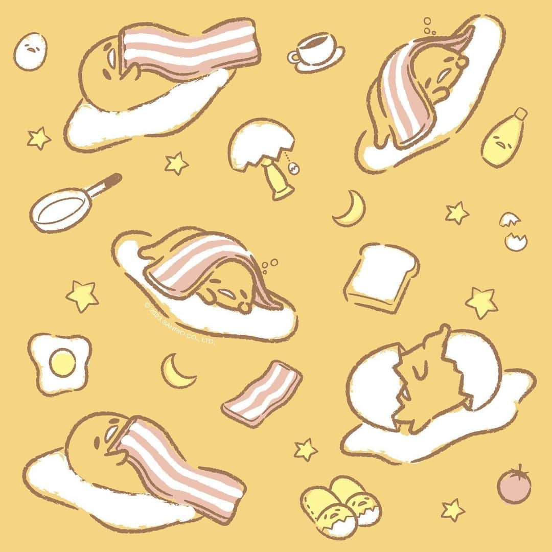 ぐでたまのインスタグラム：「New month, new adorable @Gudetama phone backgrounds 🥚📱 Visit the link in bio to download your favorite wallpaper or head over to stories ✨ #SanrioFOTM」