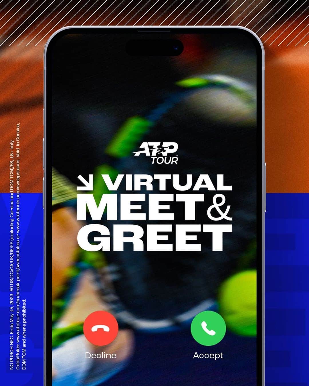 ATP World Tourさんのインスタグラム写真 - (ATP World TourInstagram)「Want to meet a tennis star! 🤩 Now’s your chance!   The Grand Prize winner will receive:  📱 A 5-minute video chat with one (1) ATP or WTA player to be organized by the Tours!  NO PURCHASE NECESSARY. Ends 3:00 PM ET U.S. on May 15, 2023. Open to legal residents of the 50 U.S. & D.C., CA, U.K., DE, FR (excluding Corsica and DOM TOM) & Spain  18+. Visit www.atptour.com/en/break-point/sweepstakes or www.wtatennis.com/sweepstakes for full Official Rules including eligibility, odds, prize description & limitations. Void  in Corsica, DOM TOM and where prohibited.」5月5日 2時22分 - atptour