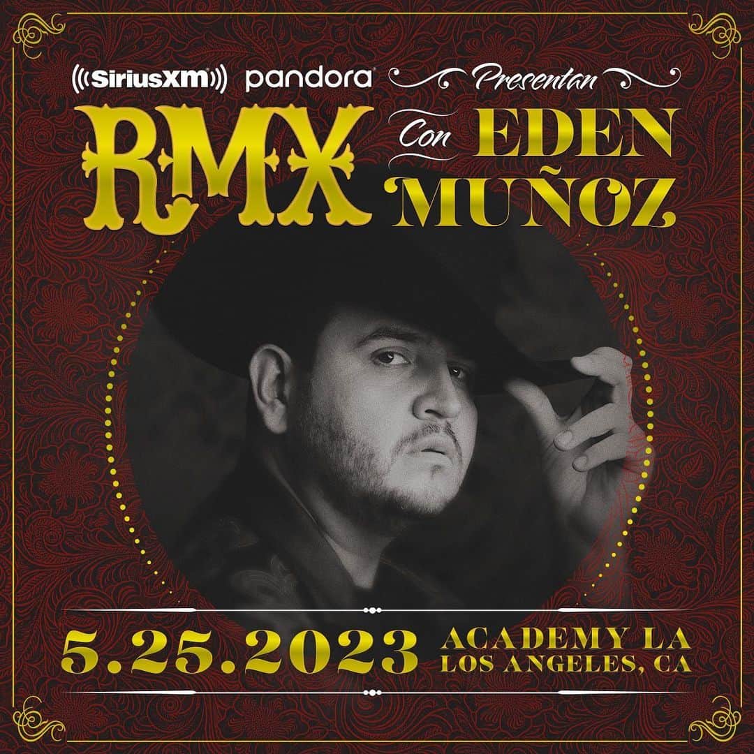 エデン・ムーニョのインスタグラム：「¡apuntenlo en sus calendarios! El 25 de mayo, @siriusxm y Pandora presentan RMX live con @edenmunoz en Los Angeles 🤠 RSVP para asistir en el link en la bio. #SXMPandora」