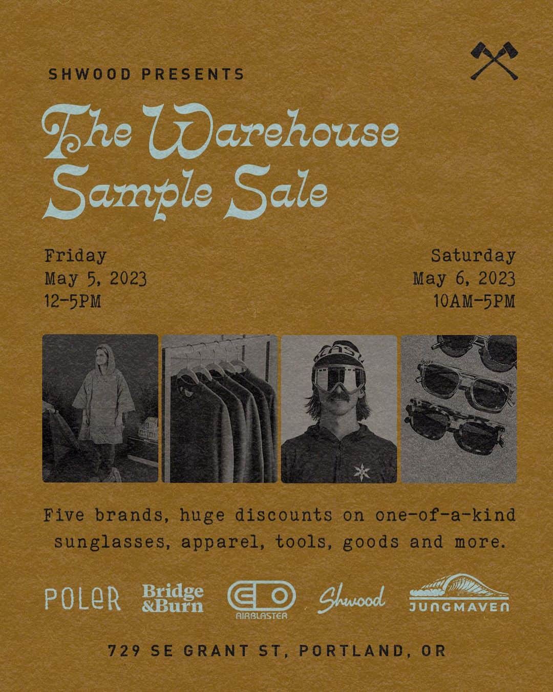 Poler Outdoor Stuffのインスタグラム：「Come check us out this weekend at @shwoodshop warehouse sale!  729 Se Grant St, Portland, Or」