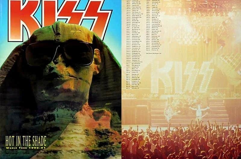 KISSのインスタグラム：「#KISSTORY - May 4, 1990 - The Hot In The Shade Tour launched in Lubbock, Texas. We performed over 130 shows on the tour, our last with Eric Carr. #KISS50  Where did you catch the HITS Tour?」